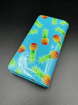 Shagwear Canada Large blue PINEAPPLE Zipper Wallet for woman NEW Shag Wear - Image 1 of 4