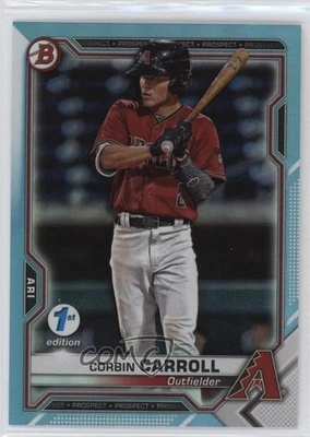 2021 Bowman 1st Edition Sky Blue Foil Corbin Carroll #BFE-142 - Image 1 of 2