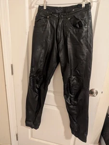 Vintage Pelle Cuir Damen Anzughose schwarz Leder Größe 28 schwarz - Bild 1 von 8