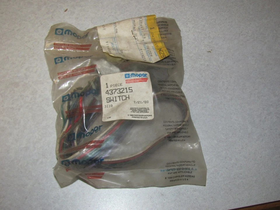NOS 1988 88 Dodge Aries C Body Plymouth Chrysler WIPER Switch 4373215 - Image 1 of 1