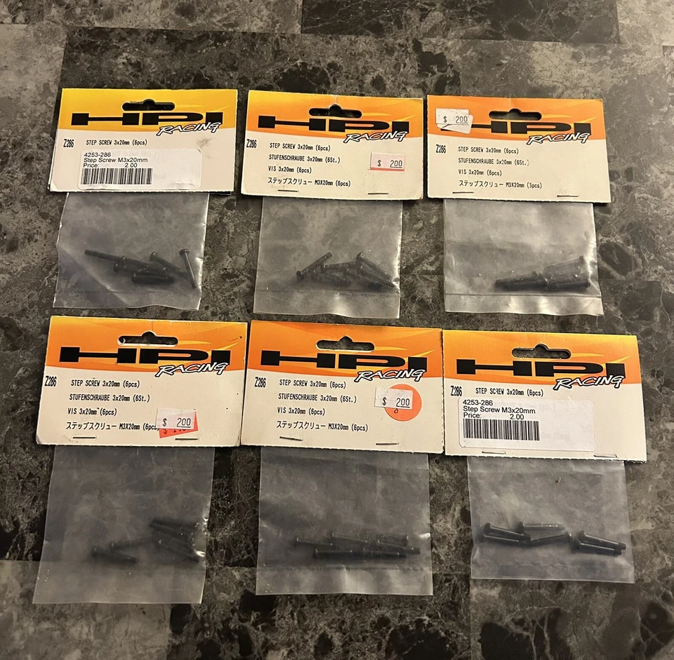 (b2) HPI Racing Step Screw 3x20mm Rc Hardware Savage 6 pcs Z286 Lot Of (6) - Image 1 of 1