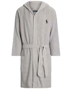 POLO RALPH LAUREN MEN'S THERMAL HOODED ROBE GRAY L/XL NWT - Picture 1 of 5