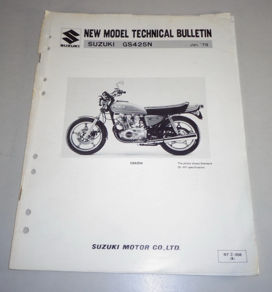 Información De Servicio Boletín Técnico Suzuki GS 425 N Estado 01/1979 - Imagen 1 de 1