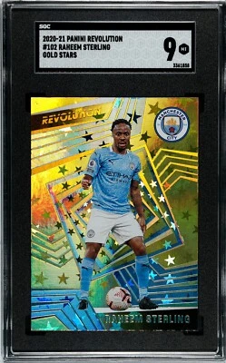 Raheem Sterling 2020-21 Panini Revolution Premier  Gold Stars RARE #102 SGC 9 - Image 1 of 2