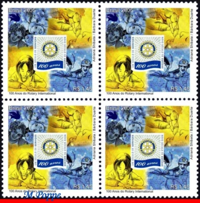 2952 BRAZIL 2005 ROTARY INTERNATIONAL, CENT., MI# 3399 RHM C-2604, BLOCK MNH - Image 1 of 2