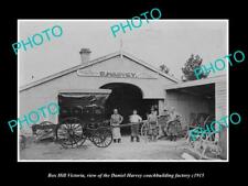 OLD 8x6 HISTORIC PHOTO OF BOX HILL VICTORIA DANIEL HARVEY COACH FACTORY c1915