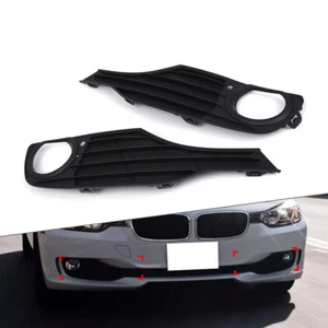 1 Pair Front Bumper Fog Light Grille Fit BMW 3 Series F30 F31 320i 2012-2015 - Picture 1 of 9