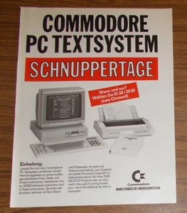 Seltene Werbung COMMODORE PC-1 Textsystem Schnuppertage 1988 - Bild 1 von 1