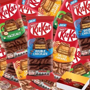 10x New KitKat Sharing Bar 99g Hazelnut Double Chocolate Salted CarameL Gift BOX - Picture 1 of 1