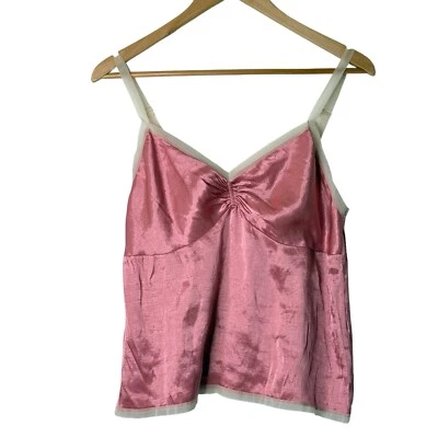 VTG Victorias Secret Y2K BabyDoll Top Sz M Satin Pink Sheer Strap Coquette Fairy - Image 1 of 4