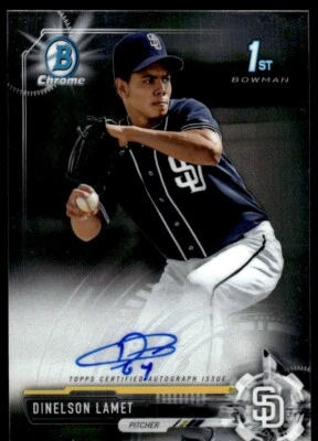 2017 Bowman Chrome Prospect Autographs Dinelson Lamet Auto San Diego Padres - Image 1 of 2