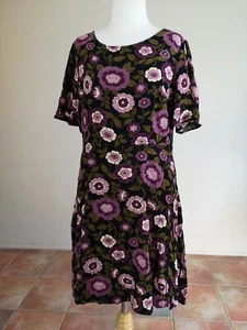 Princess Highway Black/Purple Floral Dress Size 10 - Picture 1 of 9