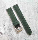 Premium Suede Leather Watch Strap Band Nubuck Lined Green Replacement Mens 24mm