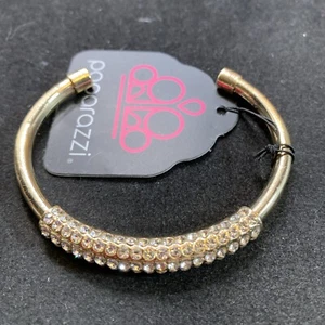 Paparazzi DAY TO DAZZLE Gold Rhinestone Cuff bracelet - Picture 1 of 1
