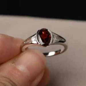Oval 1.95 Ct Natural Ruby & Diamond Bridal Wedding Ring Real 950 Platinum Size 7 - Picture 1 of 7