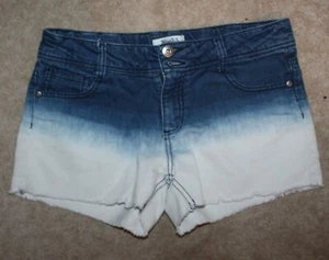 MUDD Girls Sz 16 CUT-OFF DENIM/JEAN SHORTS (blue/white ombre w/ 3" inseam) EUC - Picture 1 of 2