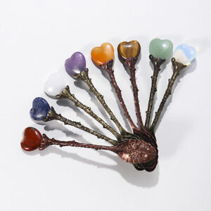 Coffee Tea Spoon Crystal Heart Head Spoon Kitchen Party Accessories Carve Flower