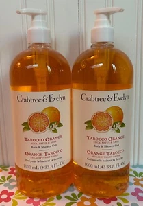 2 JUMBO CRABTREE & EVELYN TAROCCO ORANGE BATH & SHOWER GEL 33.8 OZ body wash - Picture 1 of 2