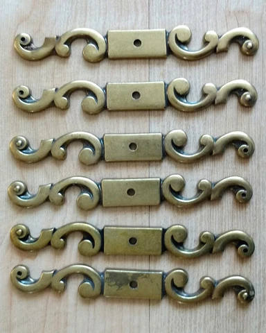Vintage Amerock Brass Knob Backplates Lot of 6 Cover