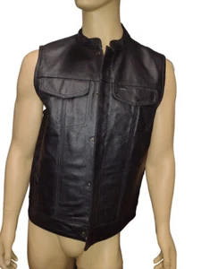Chaleco de cuero mortorciclo para hombre Event Leather, negro - (Grande/TALLA) - Imagen 1 de 4