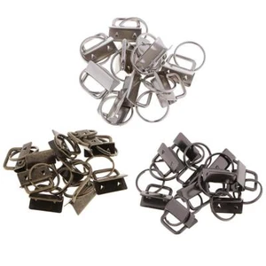 10pcs Ribbon Cord End Clamps Crimps with Belt Strap Jewelry Finding - Picture 1 of 14