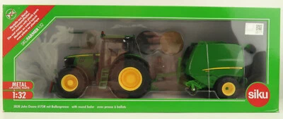Siku 3838 John Deere 6175R Tractor with John Deere 990 Round Baler Trailer 1:32 - Image 1 of 4