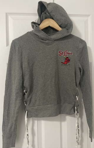 UNDERCOVER Felpa con cappuccio VS Victoria's Secret ROSA St Louis Cardinals MLB grigia taglia XS cravatte laterali