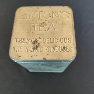 Vintage Lipton’s Tea Tin Lipton Planter Ceylon Advertising Metal Ad 4 x 3 Inches - Picture 1 of 8