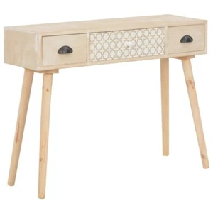 Console Table with 3 Drawers 100x30x73 cm Solid Pinewood - Picture 1 of 9