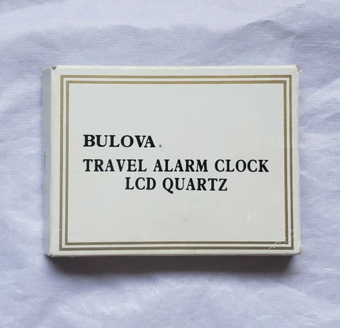 Vintage Bulova Quartz LCD Digital Travel Alarm Clock original box and gift bag Cover