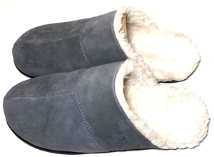 Vionic Mens Size 11 Bridges Alfons Mule Slipper Charcoal Fur Lined Suede Slide - Picture 1 of 9