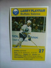 1988-89-BUFFALO SABRES-Blue Shield-#27-Larry Playfair Postcard.