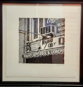 RADIO CITY DELI Lithograph Print Robert COTTINGHAM Pencil Signed Autographed - Picture 1 of 8