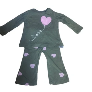 Bebé Gap 18-24 Meses Niña Conjunto Verde Con Corazones Rosa Pantalones Manga Larga Camisa - Imagen 1 de 5