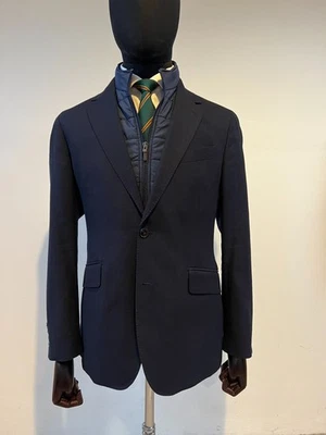 Beautiful Hackett Navy Hopsack Jacket With Removable Bib Front RRP £700 40" - Image 1 of 4