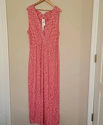 Maxi Vestido SPENSE Talla XXL Rosa Babydoll Trenzado Imperio Cintura Fluido Costero Nuevo Foto 1 de 4