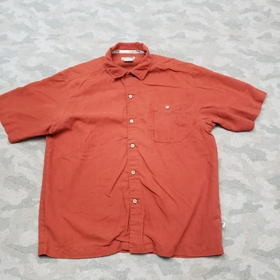 REI Shirt Mens Small Red Rust Pockets Short Sleeve Button-Up Outdoors Camp - Image 1 of 4