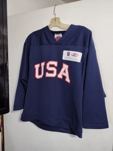 USA Hockey Jersey-Unisex Youth Size Large-Navy Blue- K1 Sportswear - Picture 1 of 9