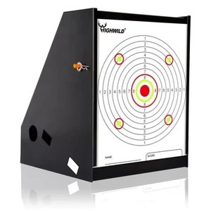 BB Trap Zielscheibe (nur Luftgewehr) mit 10 Stück 7" x 9" Papierzielscheiben und 2 Spinner T... - Bild 1 von 7
