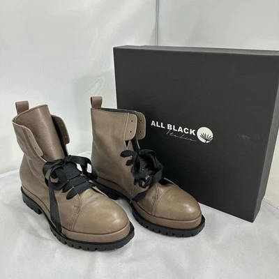 ALL BLACK Camper Taupe Leather Ankle Tie Boots Women's Size 41 - Image 1 of 4
