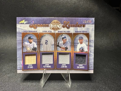 Reliquia cuádruple Leaf Bronx Legacy 2025 Jeter Rivera Bernie ajo/35 Yankees Foto 1 de 2