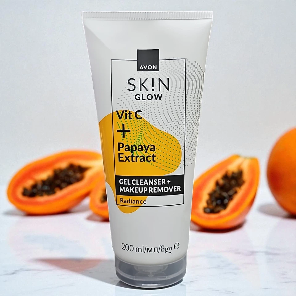 Avon Skin GLOW Reinigungsgel Makeup Entferner Vitamin C Papaya Extrakt strahlend - Bild 1 von 4
