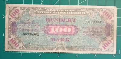 GERMANY 100 MARK 1944 P#197 AMC WWII, 8 Didget - Image 1 of 4