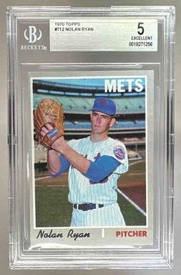 18271256 1256 Nolan Ryan 1970 Topps #712 BGS 5 Foto 1 de 3