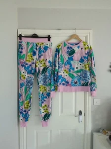 Size S Pyjamas Next Tall Range Pink Floral Two Piece Set Pockets - Picture 1 of 18