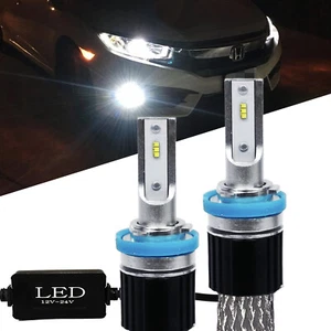 2x Fanless Seoul CSP H11 LED Bulbs Headlight Kit Super Bright 6000K Xenon White - Bild 1 von 10