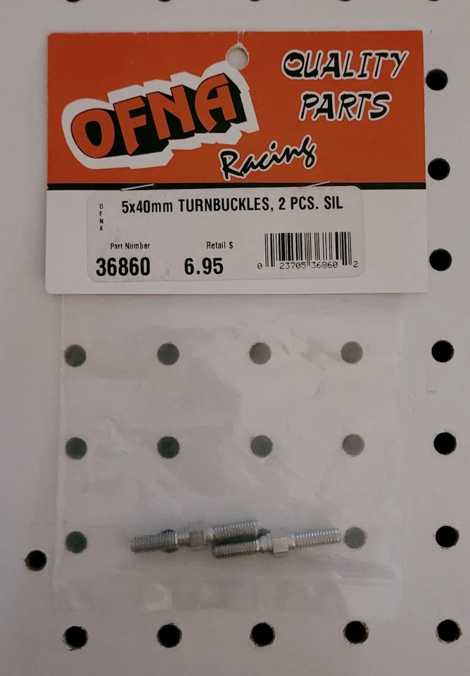 OFNA Racing 36860 ~ Turnbuckles 5x40mm (2 pcs) Silver ~ Vintage RC NIP NOS - Image 1 of 1