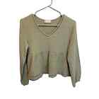 Altar?D State Gauzy Cotton Long Sleeve Olive Green Lightweight Top Small