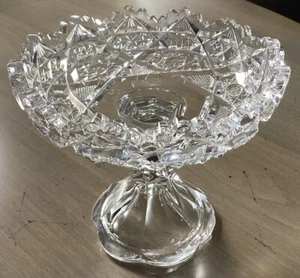 Antique/Vintage American Brilliant J. Hoare & Co. Cut Glass Footed Dish/Compote - Picture 1 of 8