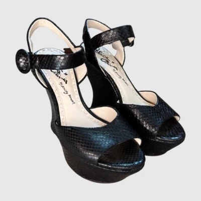 Sandalias Alice and Olivia de cuero con plataforma negra EU37 US7 ($325) Foto 1 de 4